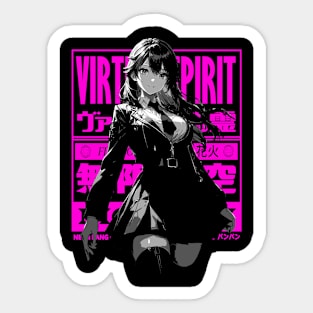 Goth Grunge Anime Manga Girl Cyberpunk Aesthetic Futuristic Japanese Streetwear Sticker